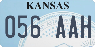 KS license plate 056AAH