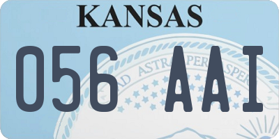 KS license plate 056AAI