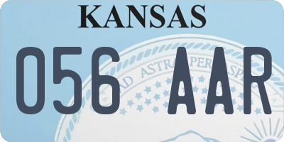KS license plate 056AAR