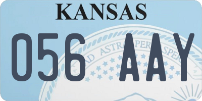 KS license plate 056AAY