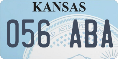 KS license plate 056ABA