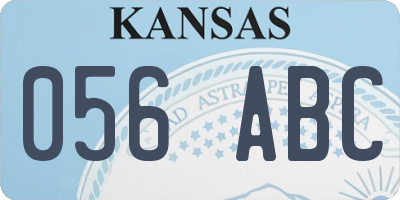 KS license plate 056ABC