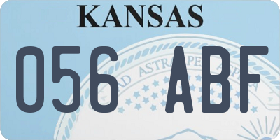KS license plate 056ABF
