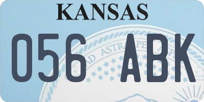 KS license plate 056ABK