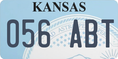 KS license plate 056ABT