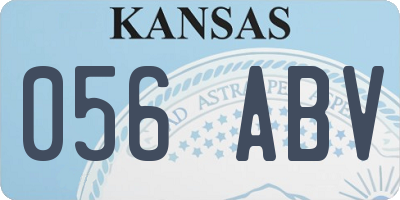 KS license plate 056ABV
