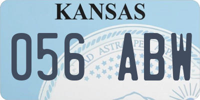 KS license plate 056ABW