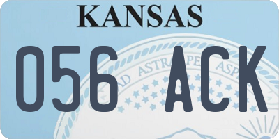 KS license plate 056ACK