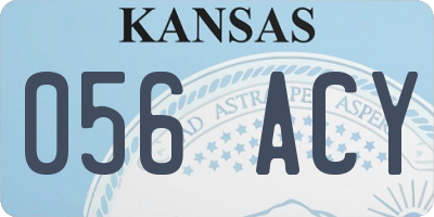 KS license plate 056ACY