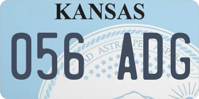 KS license plate 056ADG