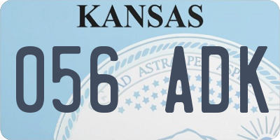 KS license plate 056ADK
