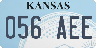 KS license plate 056AEE