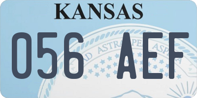 KS license plate 056AEF