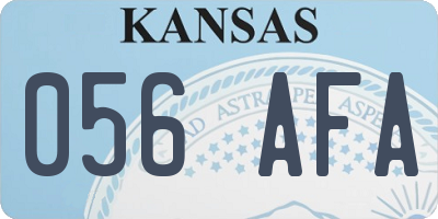 KS license plate 056AFA