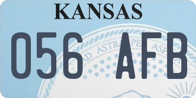 KS license plate 056AFB