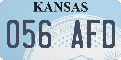 KS license plate 056AFD