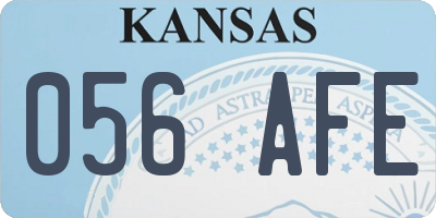 KS license plate 056AFE