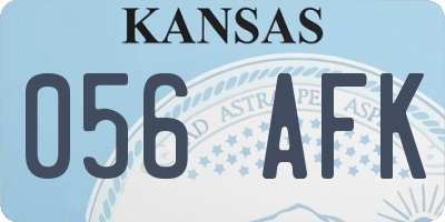 KS license plate 056AFK
