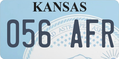 KS license plate 056AFR