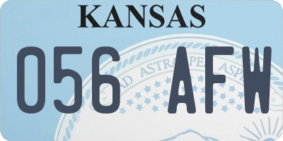 KS license plate 056AFW