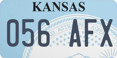KS license plate 056AFX