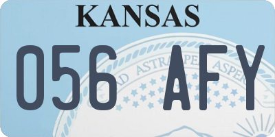 KS license plate 056AFY