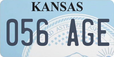 KS license plate 056AGE