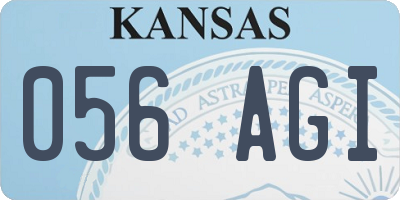 KS license plate 056AGI