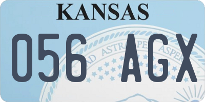 KS license plate 056AGX