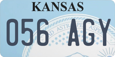 KS license plate 056AGY