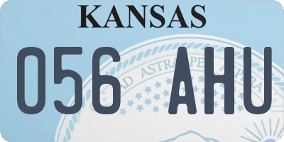 KS license plate 056AHU