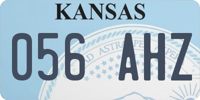 KS license plate 056AHZ