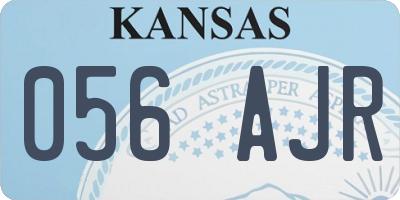 KS license plate 056AJR