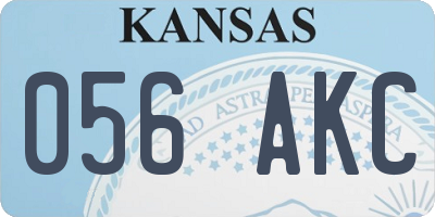 KS license plate 056AKC