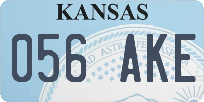KS license plate 056AKE