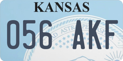 KS license plate 056AKF