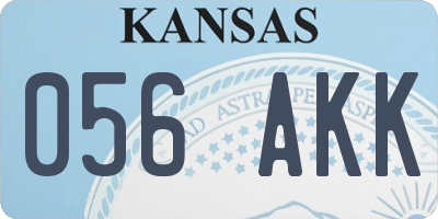 KS license plate 056AKK