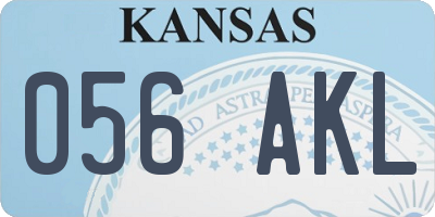 KS license plate 056AKL