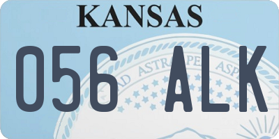 KS license plate 056ALK