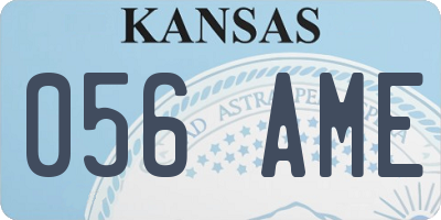 KS license plate 056AME