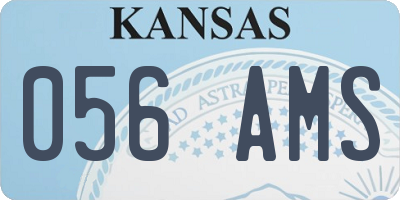 KS license plate 056AMS
