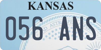 KS license plate 056ANS