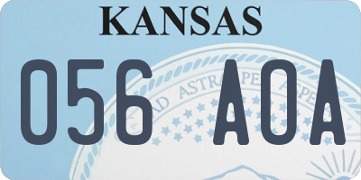 KS license plate 056AOA