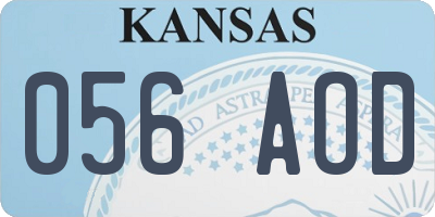 KS license plate 056AOD