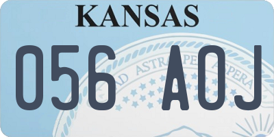 KS license plate 056AOJ