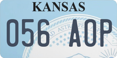 KS license plate 056AOP