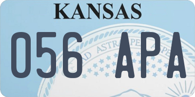 KS license plate 056APA