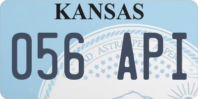 KS license plate 056API