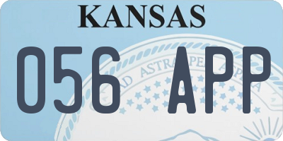 KS license plate 056APP