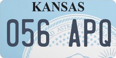 KS license plate 056APQ